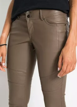 Faux Leather Skinny Jeans -Mesh Sleeve Shop Faux Leather Skinny Jeans922113FRSP W02