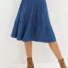 Flared Denim Skirt -Mesh Sleeve Shop Flared Denim Skirt949163FRSP