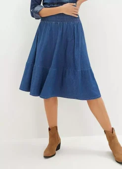 Flared Denim Skirt