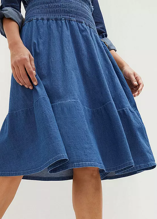 Flared Denim Skirt 6 Flared Denim Skirt - Image 4