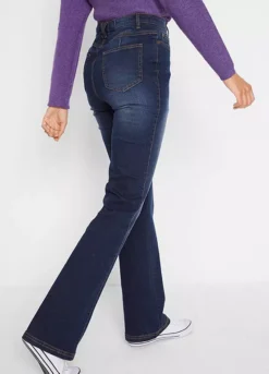 Flared Stretch Jeans -Mesh Sleeve Shop Flared Stretch Jeans941040FRSP W01