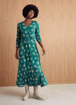 Floral A-Line Maxi Dress -Mesh Sleeve Shop Floral A Line Maxi Dress912900FRSL