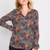 Floral Cotton Tunic -Mesh Sleeve Shop Floral Cotton Tunic921434FRSP