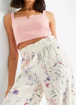 Floral Crepe Trousers -Mesh Sleeve Shop Floral Crepe Trousers935324FRSP W02