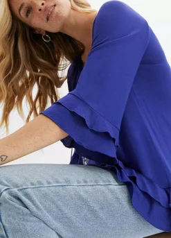 Floral Jersey Tunic -Mesh Sleeve Shop Floral Jersey Tunic919578FRSP W02