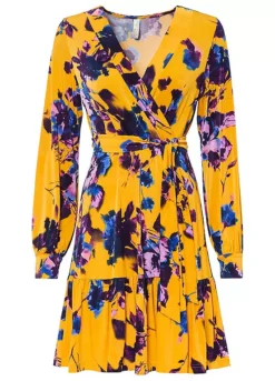 Floral Print A-Line Sun Dress -Mesh Sleeve Shop Floral Print A Line Sun Dress938438FRSC