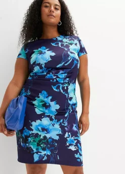 Floral Print Cap Sleeve Shift Dress