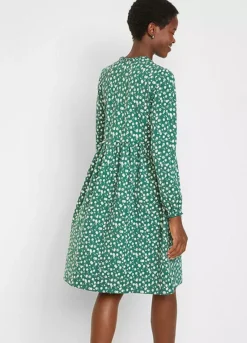 Floral Print Cotton Dress -Mesh Sleeve Shop Floral Print Cotton Dress960149FRSP W01