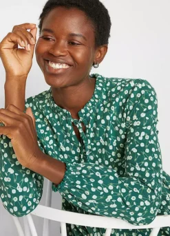 Floral Print Cotton Dress -Mesh Sleeve Shop Floral Print Cotton Dress960149FRSP W02