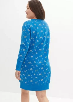 Floral Print Sweatshirt Dress -Mesh Sleeve Shop Floral Print Sweatshirt Dress929485FRSB W01