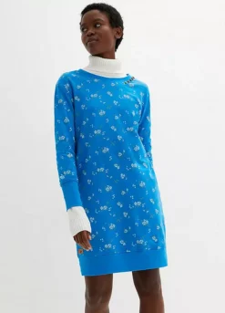 Floral Print Sweatshirt Dress -Mesh Sleeve Shop Floral Print Sweatshirt Dress929485FRSP