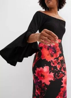 Floral Shift Dress -Mesh Sleeve Shop Floral Shift Dress949921FRSP W02