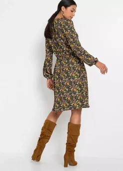 Floral Skater Dress -Mesh Sleeve Shop Floral Skater Dress911872FRSP W01