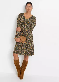 Floral Skater Dress -Mesh Sleeve Shop Floral Skater Dress911872FRSP W02