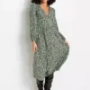 Floral V-Neck Dress 1 Floral V-Neck Dress -Mesh Sleeve Shop Floral V Neck Dress966710FRSP