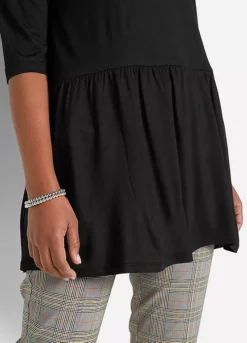 Flounced Jersey Top -Mesh Sleeve Shop Flounced Jersey Top911053FRSP W02