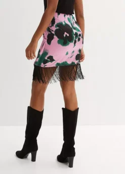 Fringed Wrap Skirt -Mesh Sleeve Shop Fringed Wrap Skirt944682FRSP W01