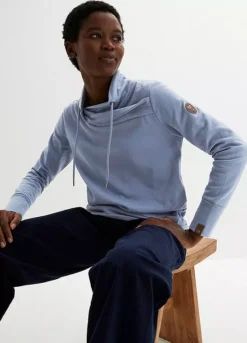 Funnel Collar Sweatshirt -Mesh Sleeve Shop Funnel Collar Sweatshirt924683FRSP W02