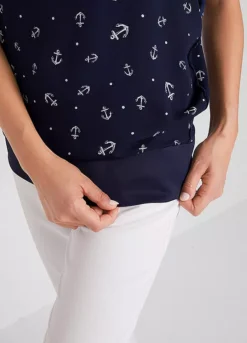 Georgette Batwing Blouse -Mesh Sleeve Shop Georgette Batwing Blouse924894FRSP W03