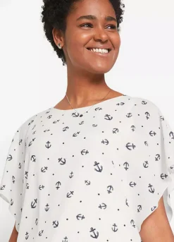 Georgette Blouse -Mesh Sleeve Shop Georgette Blouse944615FRSP W02