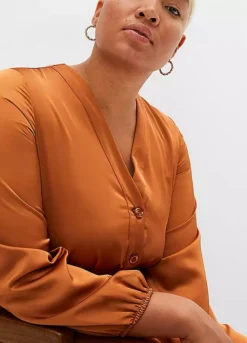 Glossy Shirt Dress -Mesh Sleeve Shop Glossy Shirt Dress923654FRSB W02