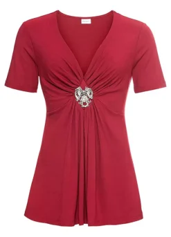 Heart Brooch Tunic -Mesh Sleeve Shop Heart Brooch Tunic915916FRSC