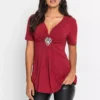 Heart Brooch Tunic -Mesh Sleeve Shop Heart Brooch Tunic915916FRSP