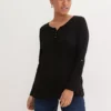 Henley Neckline Tunic -Mesh Sleeve Shop Henley Neckline Tunic977376FRSP