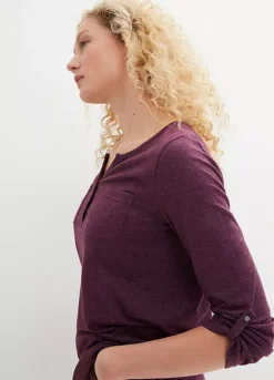 Henley Top -Mesh Sleeve Shop Henley Top930840FRSP W02