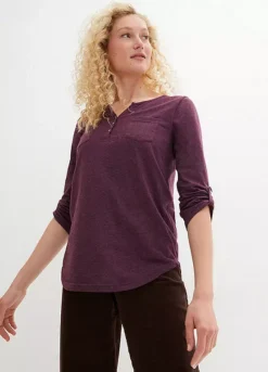 Henley Top -Mesh Sleeve Shop Henley Top930840FRSP W03