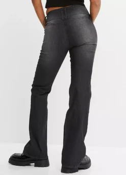 High Waist Flared Jeans -Mesh Sleeve Shop High Waist Flared Jeans927273FRSP W01