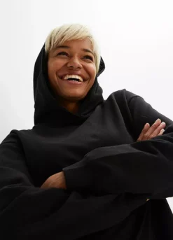 Hooded Patterned Dress -Mesh Sleeve Shop Hooded Patterned Dress945282FRSP W02