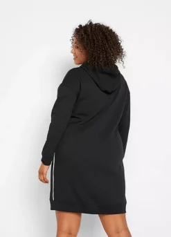 Hooded Sweat Dress -Mesh Sleeve Shop Hooded Sweat Dress923105FRSB W01