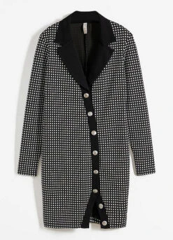 Houndstooth Mini Dress -Mesh Sleeve Shop Houndstooth Mini Dress910057FRSC