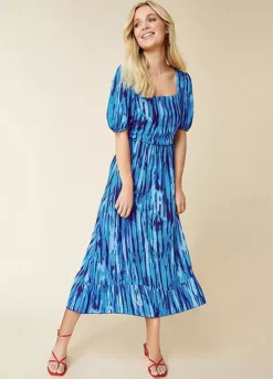 Kaleidoscope Tie Dye Print Midi Dress