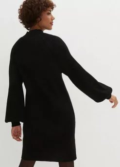 Knitted Jumper Dress -Mesh Sleeve Shop Knitted Jumper Dress956978FRSP W01