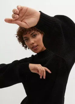 Knitted Jumper Dress -Mesh Sleeve Shop Knitted Jumper Dress956978FRSP W03