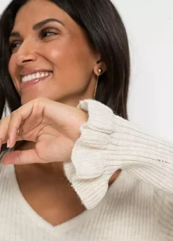 Knitted Long Sleeve Dress -Mesh Sleeve Shop Knitted Long Sleeve Dress930308FRSP W02