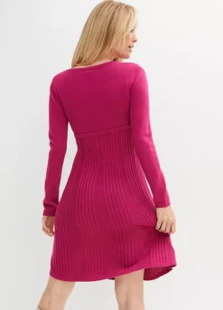 Knitted Smock Dress -Mesh Sleeve Shop Knitted Smock Dress936428FRSP W01