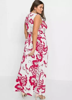 Knotted Paisley Print Maxi Dress -Mesh Sleeve Shop Knotted Paisley Print Maxi Dress948110FRSB W01