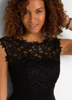 Lace Bodice Skater Dress -Mesh Sleeve Shop Lace Bodice Skater Dress931038FRSP W02