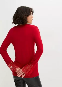 Lace Cuff Top -Mesh Sleeve Shop Lace Cuff Top945943FRSP W01