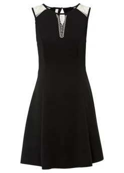 Lace Detail Dress -Mesh Sleeve Shop Lace Detail Dress930894FRSC