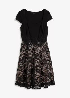 Lace Skirt Dress -Mesh Sleeve Shop Lace Skirt Dress963649FRSC