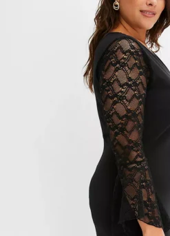 Lace Sleeve Party Dress -Mesh Sleeve Shop Lace Sleeve Party Dress905994FRSB W02