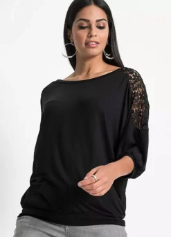 Lace Sleeve Slouch Top