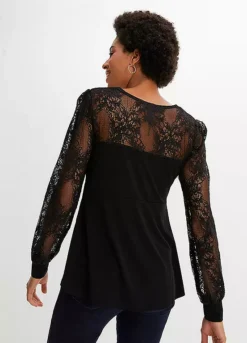 Lace Sleeve Tunic -Mesh Sleeve Shop Lace Sleeve Tunic915701FRSP W01