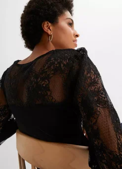 Lace Sleeve Tunic -Mesh Sleeve Shop Lace Sleeve Tunic915701FRSP W03