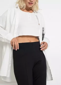 Lace Trim Leggings -Mesh Sleeve Shop Lace Trim Leggings978260FRSP W02