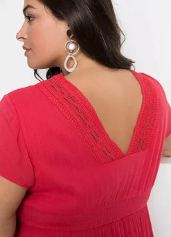 Lace Trim Maxi Dress -Mesh Sleeve Shop Lace Trim Maxi Dress931678FRSB W01